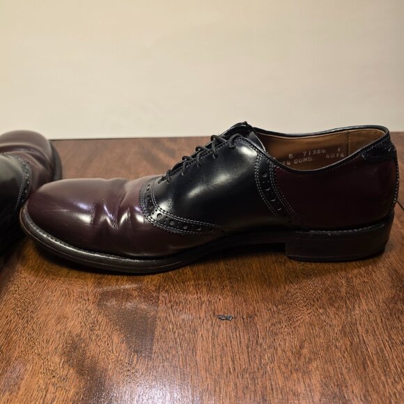ALLEN EDMONDS Polo Men's Size 9B Two Tone Oxblood Saddle Dress Shoes Made in USA - Picture 12 of 15